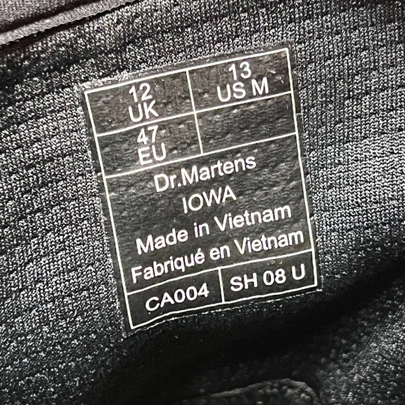 Dr. Martens Iowa 8-Eye Combat Work Shoes Mens Size 13 Black 25250001 Tough Poly main image 9